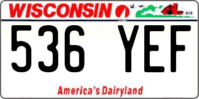 WI license plate 536YEF