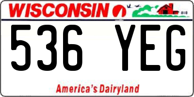 WI license plate 536YEG