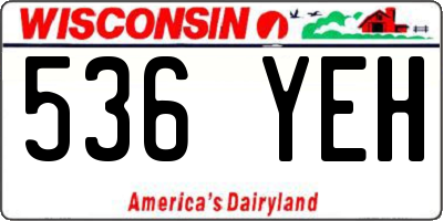 WI license plate 536YEH
