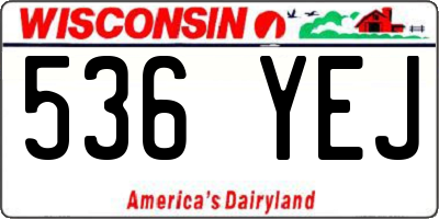 WI license plate 536YEJ