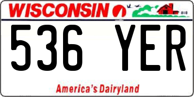WI license plate 536YER