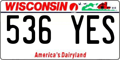 WI license plate 536YES