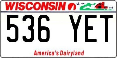 WI license plate 536YET