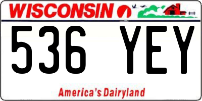 WI license plate 536YEY