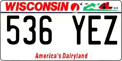 WI license plate 536YEZ