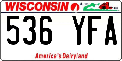 WI license plate 536YFA