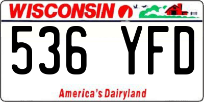 WI license plate 536YFD
