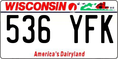 WI license plate 536YFK