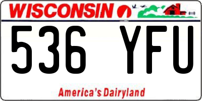 WI license plate 536YFU