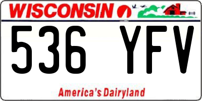 WI license plate 536YFV