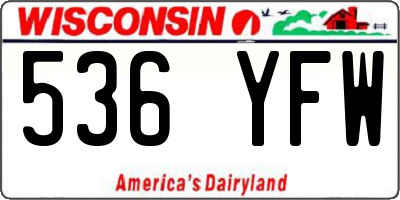 WI license plate 536YFW