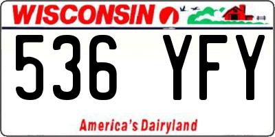 WI license plate 536YFY