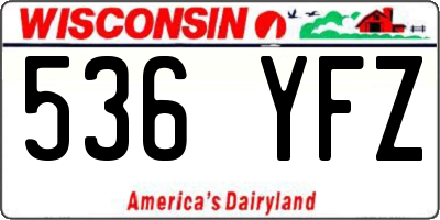 WI license plate 536YFZ