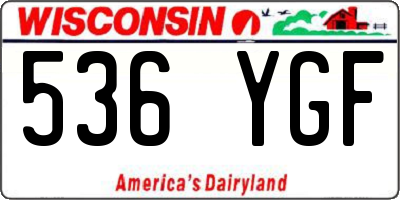 WI license plate 536YGF