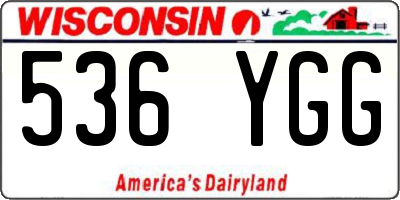 WI license plate 536YGG