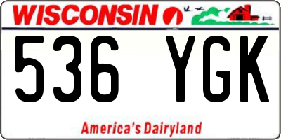 WI license plate 536YGK
