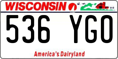 WI license plate 536YGO