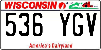 WI license plate 536YGV