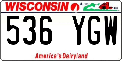 WI license plate 536YGW