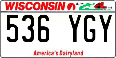 WI license plate 536YGY