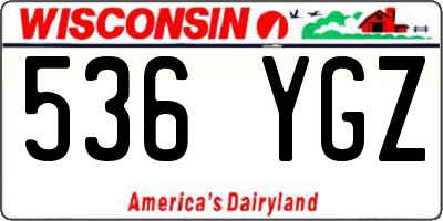 WI license plate 536YGZ