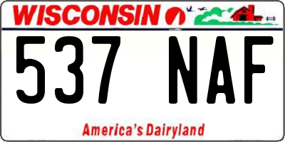 WI license plate 537NAF