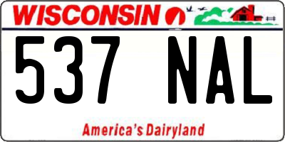 WI license plate 537NAL