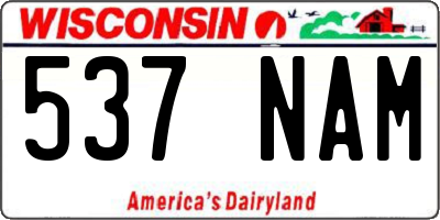 WI license plate 537NAM