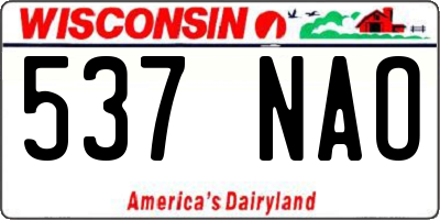 WI license plate 537NAO