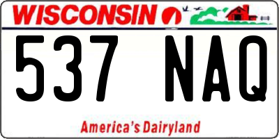 WI license plate 537NAQ