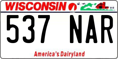 WI license plate 537NAR