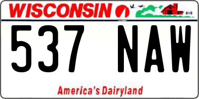WI license plate 537NAW