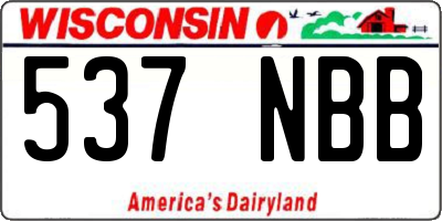 WI license plate 537NBB