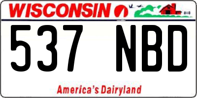 WI license plate 537NBD