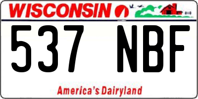 WI license plate 537NBF