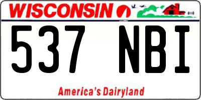 WI license plate 537NBI