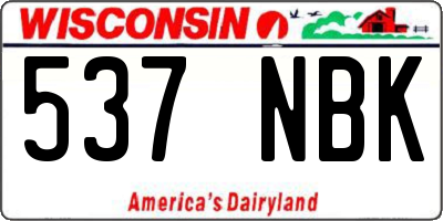 WI license plate 537NBK