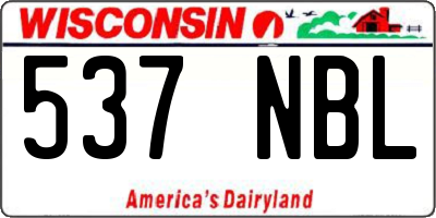 WI license plate 537NBL