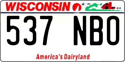 WI license plate 537NBO