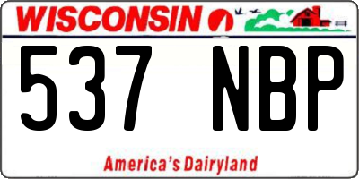 WI license plate 537NBP