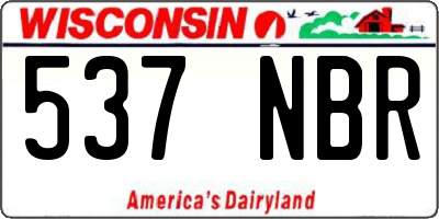WI license plate 537NBR