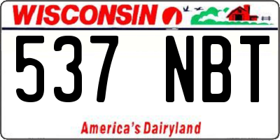WI license plate 537NBT