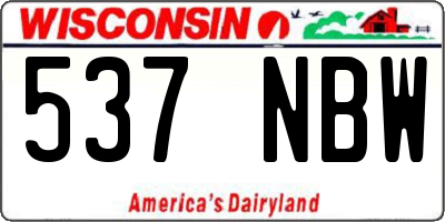 WI license plate 537NBW