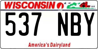 WI license plate 537NBY