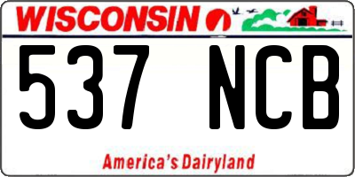 WI license plate 537NCB