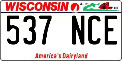WI license plate 537NCE
