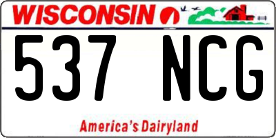 WI license plate 537NCG