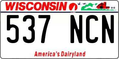 WI license plate 537NCN