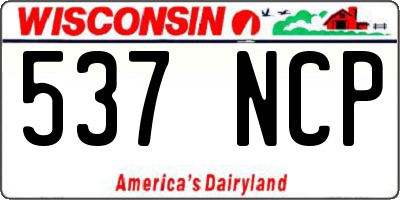 WI license plate 537NCP