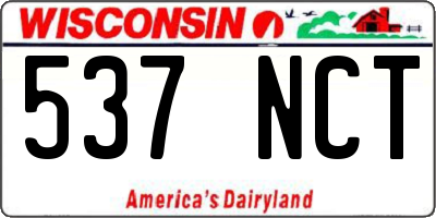 WI license plate 537NCT